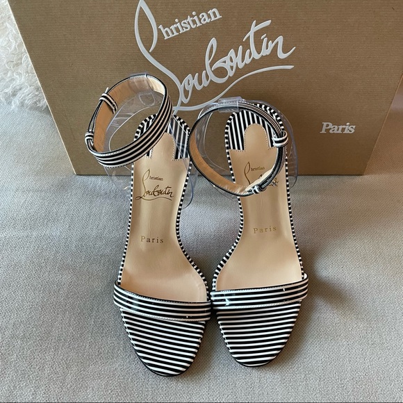 NWT💙CHRISTIAN LOUBOUTIN💙Patent PVC Striped Illusion Jonatina 100 - Picture 5 of 9